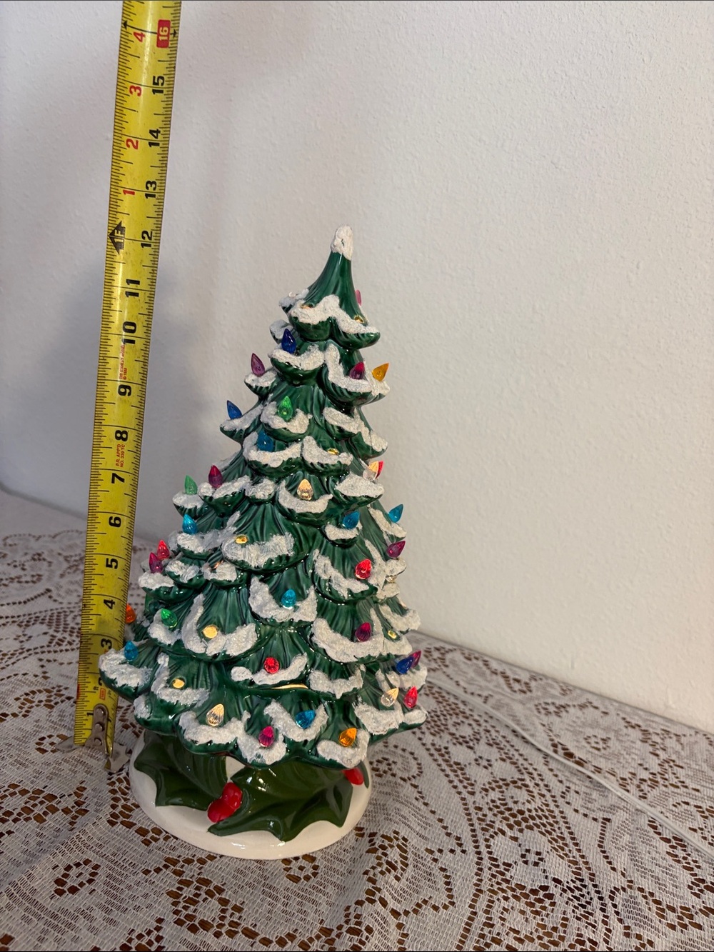 Green Ceramic Christmas Tree with Multi-Color Lights - Holiday Décor - Picture 3 of 4